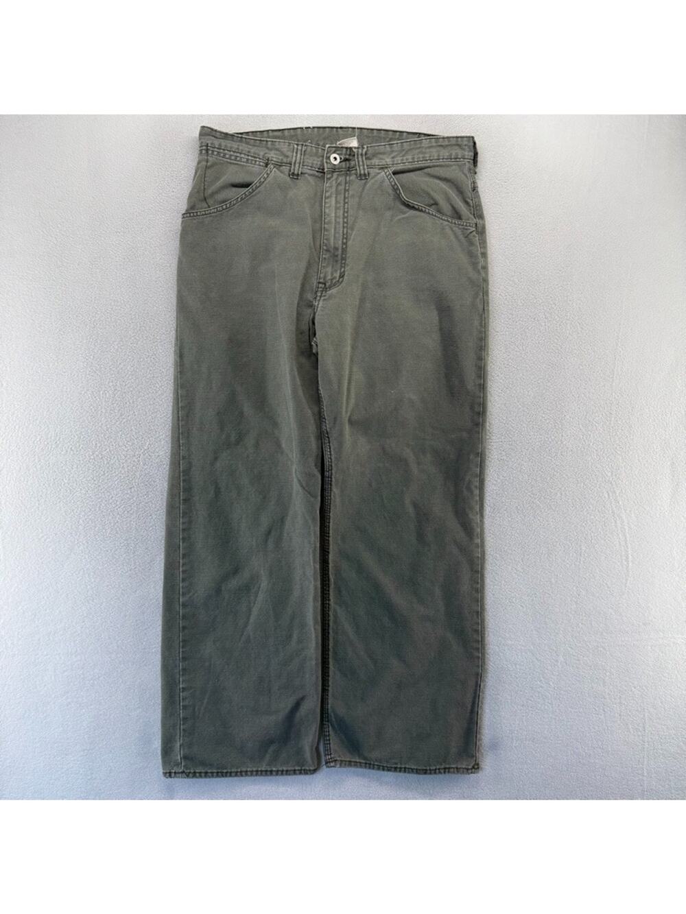 Vintage Gap Pants men's 36x30 fit 34x30 Green Canvas Workwear Baggy 10 inch leg